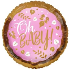 Balloon 'Oh Baby' Pink - Recycle